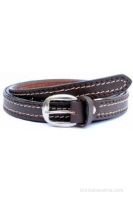 Tops Men, Women Casual Brown Genuine Leather Belt(Brown)
